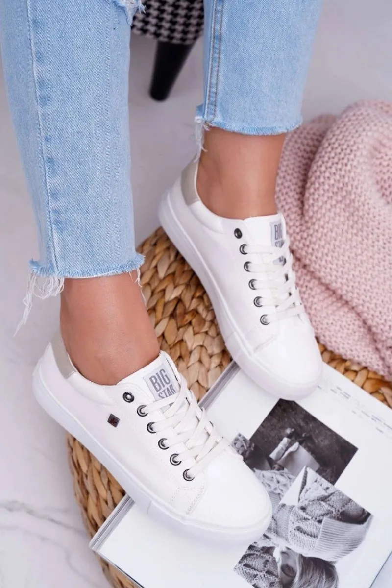 Trampki Damskie Big Star|Trampki Damskie Niskie>Big Star Shoes Damskie Trampki Big Star Białe BB274033