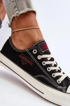 Outlet Big Star Shoes Damskie Trampki Big Star NN274234 Czarne