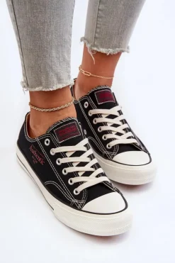 Outlet Big Star Shoes Damskie Trampki Big Star NN274234 Czarne