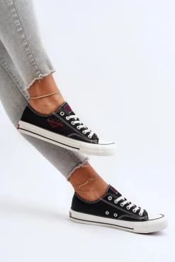 Outlet Big Star Shoes Damskie Trampki Big Star NN274234 Czarne