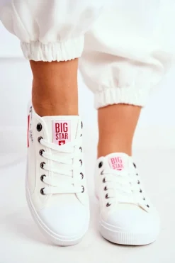 New Big Star Shoes Damskie Trampki Big Star Białe FF274079
