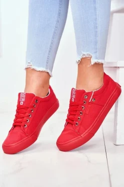 Discount Big Star Shoes Damskie Trampki Big Star Czerwone AA274514