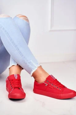 Discount Big Star Shoes Damskie Trampki Big Star Czerwone AA274514