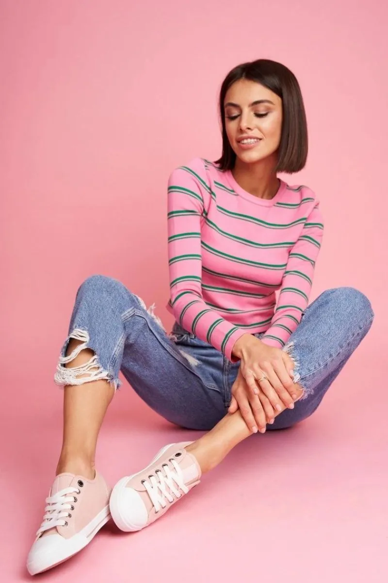 Best Damskie Trampki Big Star Różowe FF274080 Damskie Trampki Damskie Big Star|Trampki Damskie Niskie