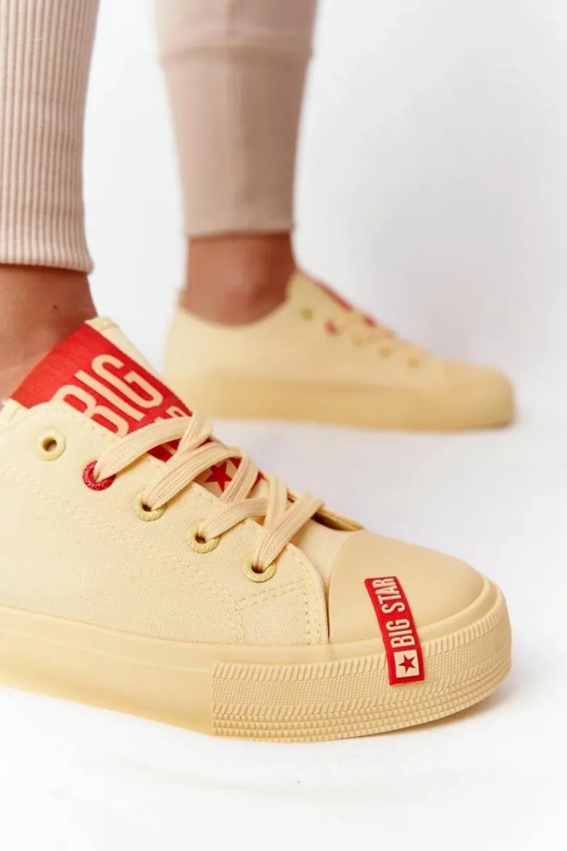 Damskie Trampki BIG STAR HH274680 Żółte Damskie Trampki Damskie Big Star|Trampki Damskie Niskie