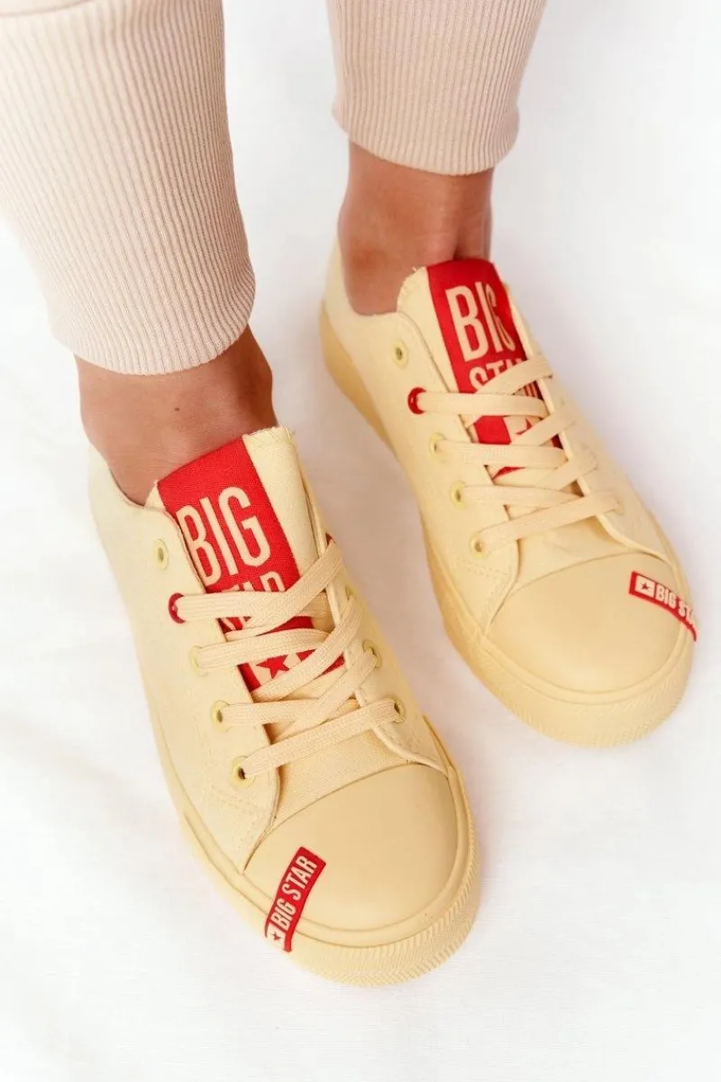 Damskie Trampki BIG STAR HH274680 Żółte Damskie Trampki Damskie Big Star|Trampki Damskie Niskie