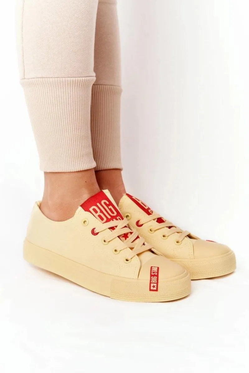 Damskie Trampki BIG STAR HH274680 Żółte Damskie Trampki Damskie Big Star|Trampki Damskie Niskie