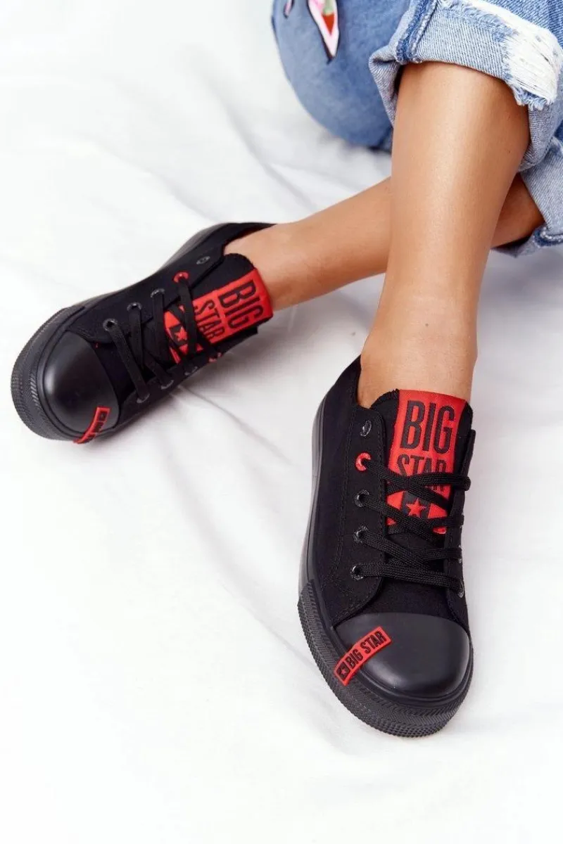 Damskie Trampki BIG STAR HH274678 Czarne Damskie Trampki Damskie Big Star|Trampki Damskie Niskie
