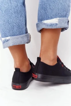 Damskie Trampki BIG STAR HH274678 Czarne Damskie Trampki Damskie Big Star|Trampki Damskie Niskie