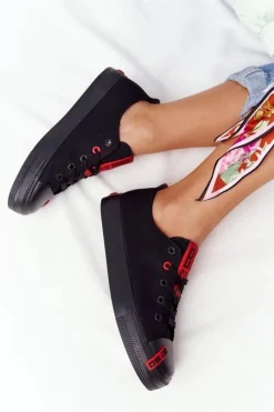 Damskie Trampki BIG STAR HH274678 Czarne Damskie Trampki Damskie Big Star|Trampki Damskie Niskie