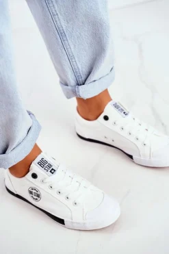 Outlet Big Star Shoes Damskie Trampki Big Star Białe FF274228