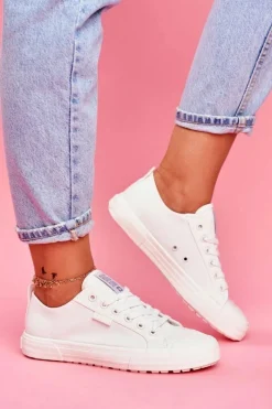 Discount Big Star Shoes Damskie Trampki Big Star Białe FF274A081