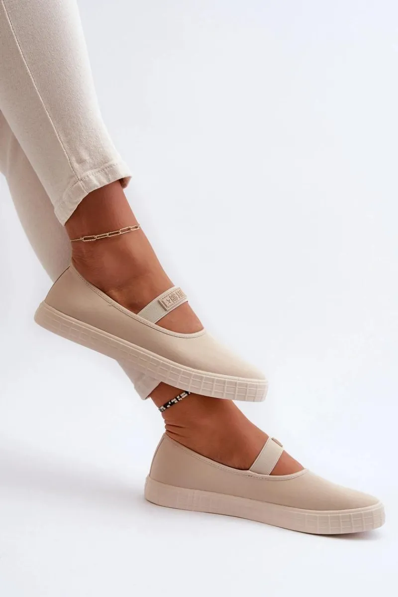 Sale Damskie Trampki Big Star NN274602 Beżowe Damskie Trampki Damskie Slip-On|Trampki Damskie Big Star