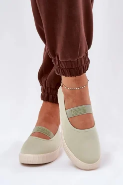 Hot Big Star Shoes Damskie Trampki Big Star NN274604 Jasnozielone Zielony