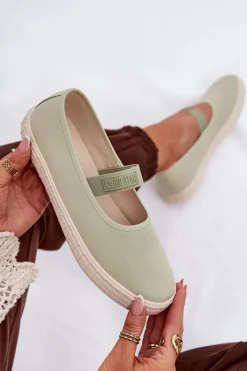 Hot Big Star Shoes Damskie Trampki Big Star NN274604 Jasnozielone Zielony