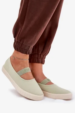 Hot Big Star Shoes Damskie Trampki Big Star NN274604 Jasnozielone Zielony