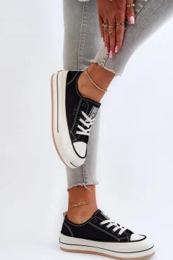 Discount Big Star Shoes Damskie Trampki Big Star NN274204 Czarne Czarny