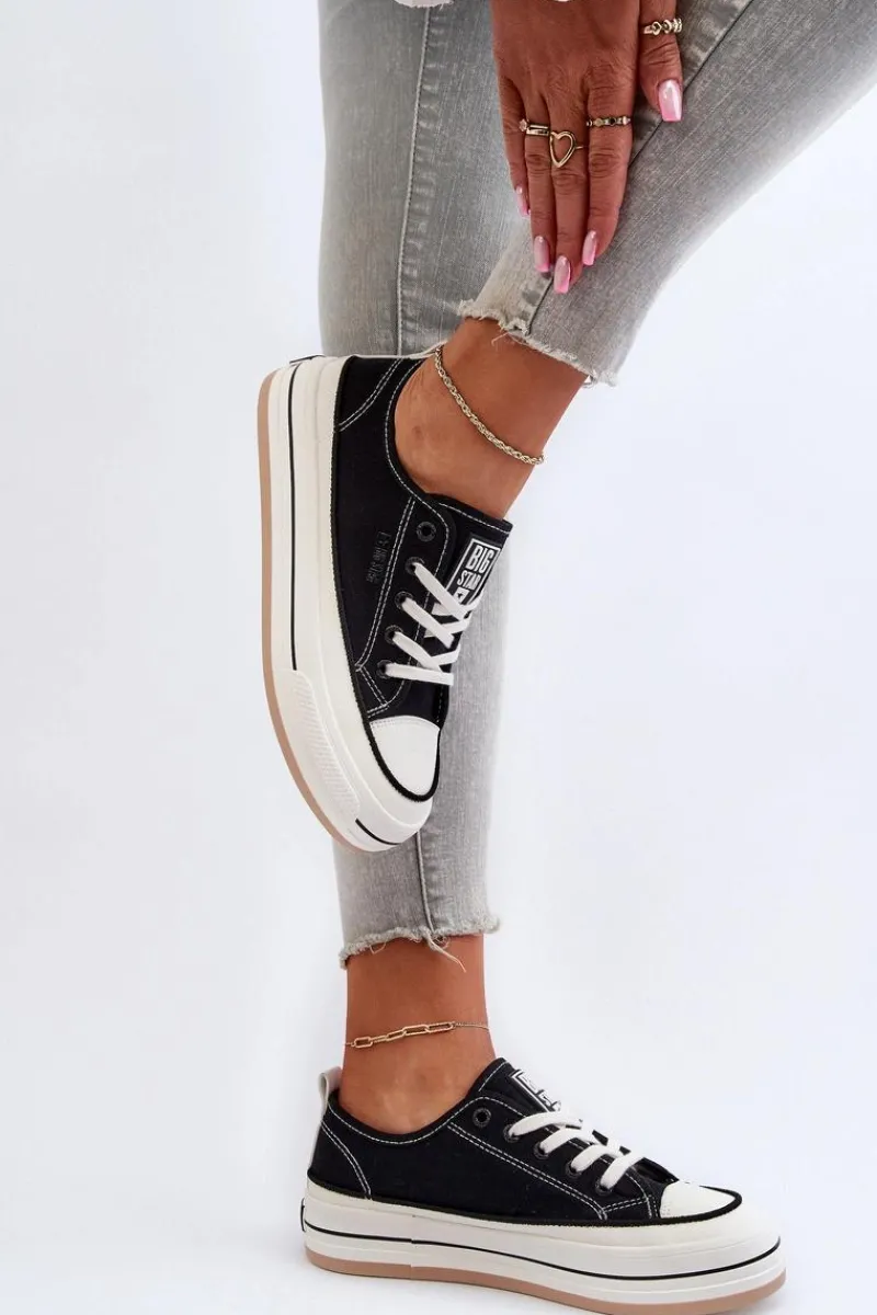 Discount Big Star Shoes Damskie Trampki Big Star NN274204 Czarne Czarny