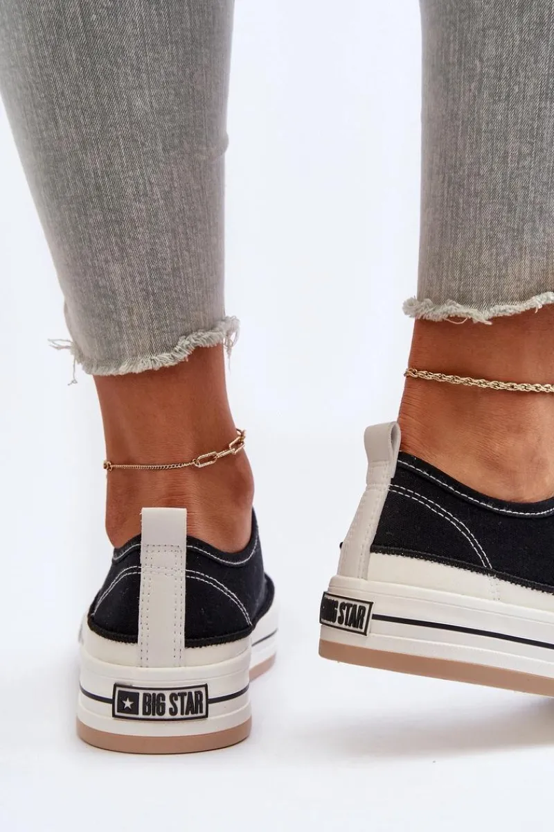 Discount Big Star Shoes Damskie Trampki Big Star NN274204 Czarne Czarny