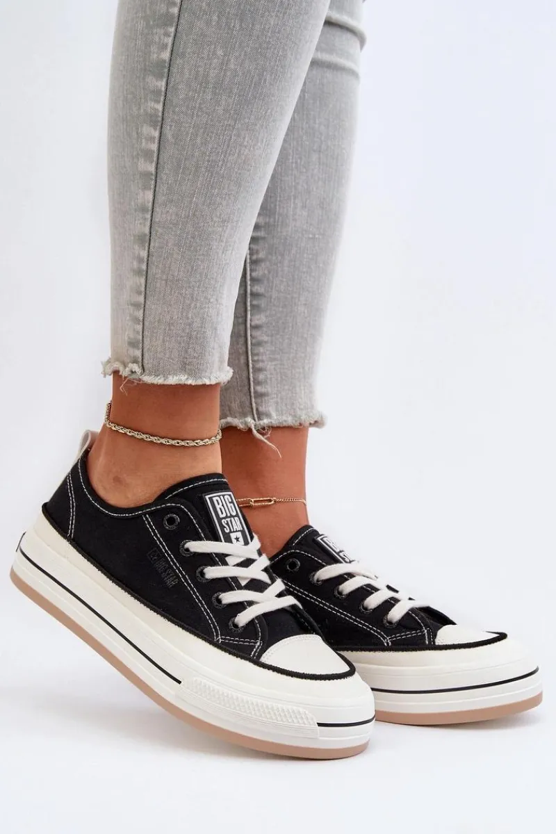 Discount Big Star Shoes Damskie Trampki Big Star NN274204 Czarne Czarny