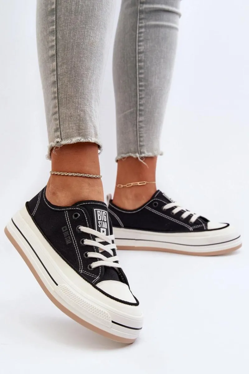 Discount Big Star Shoes Damskie Trampki Big Star NN274204 Czarne Czarny