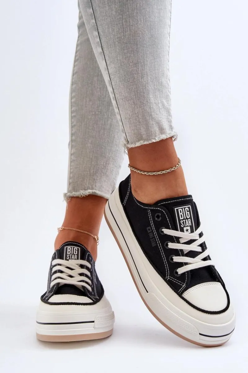 Discount Big Star Shoes Damskie Trampki Big Star NN274204 Czarne Czarny