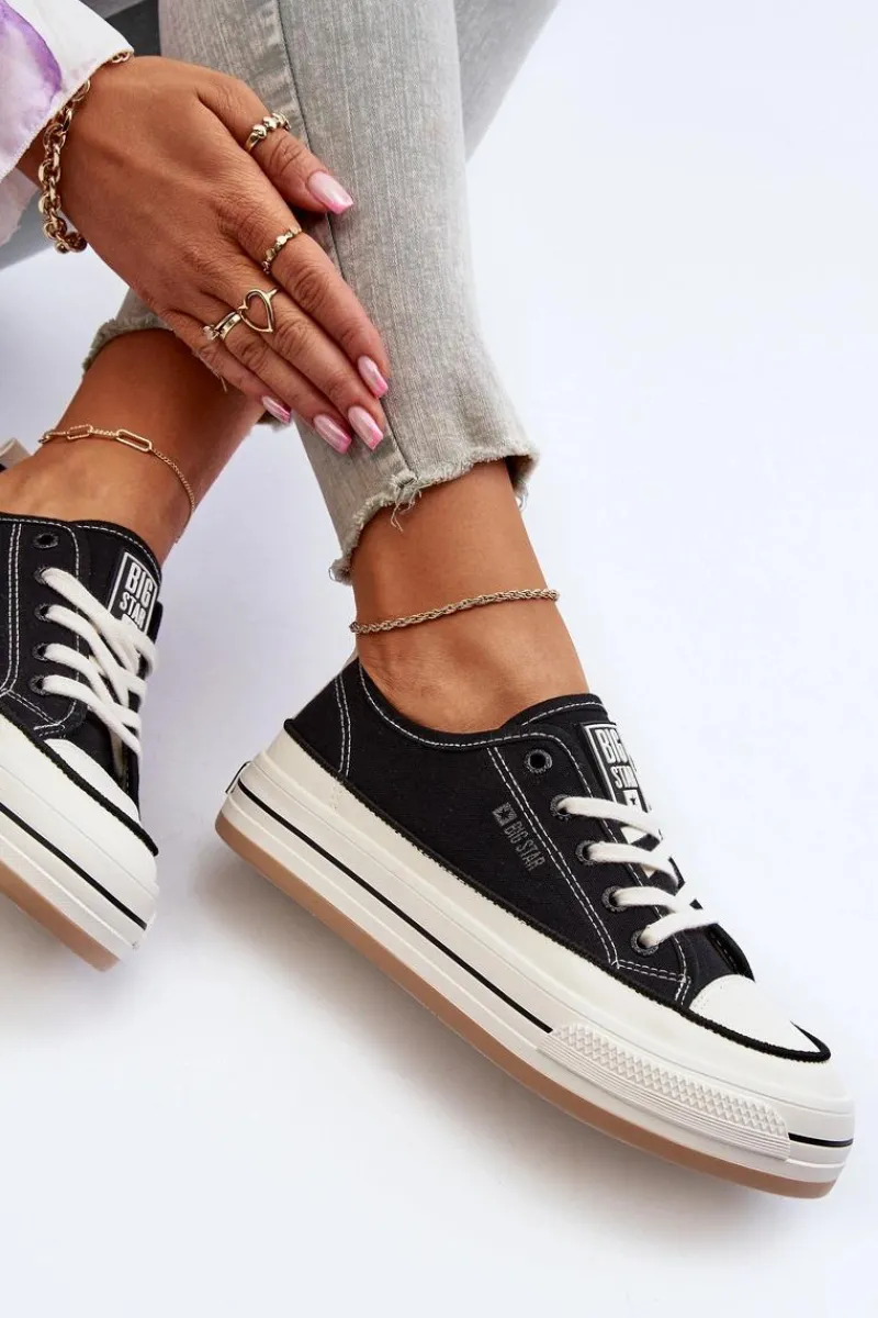 Discount Big Star Shoes Damskie Trampki Big Star NN274204 Czarne Czarny