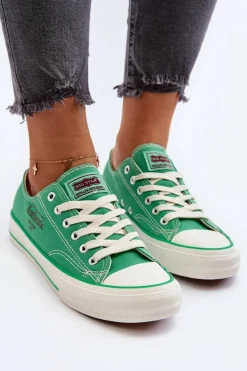 Discount Damskie Trampki Big Star NN274240 Zielone Damskie Trampki Damskie Big Star|Trampki Damskie Niskie