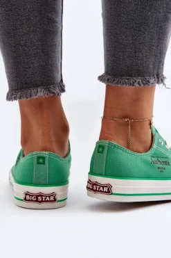 Discount Damskie Trampki Big Star NN274240 Zielone Damskie Trampki Damskie Big Star|Trampki Damskie Niskie