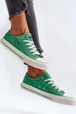 Discount Damskie Trampki Big Star NN274240 Zielone Damskie Trampki Damskie Big Star|Trampki Damskie Niskie