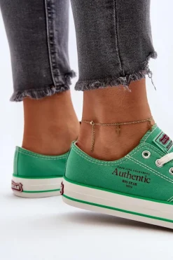 Discount Damskie Trampki Big Star NN274240 Zielone Damskie Trampki Damskie Big Star|Trampki Damskie Niskie