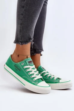 Discount Damskie Trampki Big Star NN274240 Zielone Damskie Trampki Damskie Big Star|Trampki Damskie Niskie