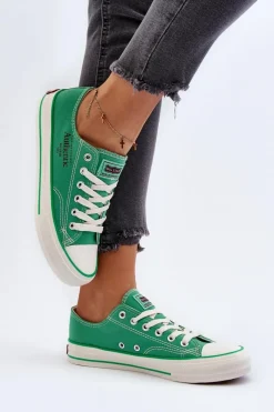 Discount Damskie Trampki Big Star NN274240 Zielone Damskie Trampki Damskie Big Star|Trampki Damskie Niskie