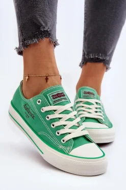 Discount Damskie Trampki Big Star NN274240 Zielone Damskie Trampki Damskie Big Star|Trampki Damskie Niskie