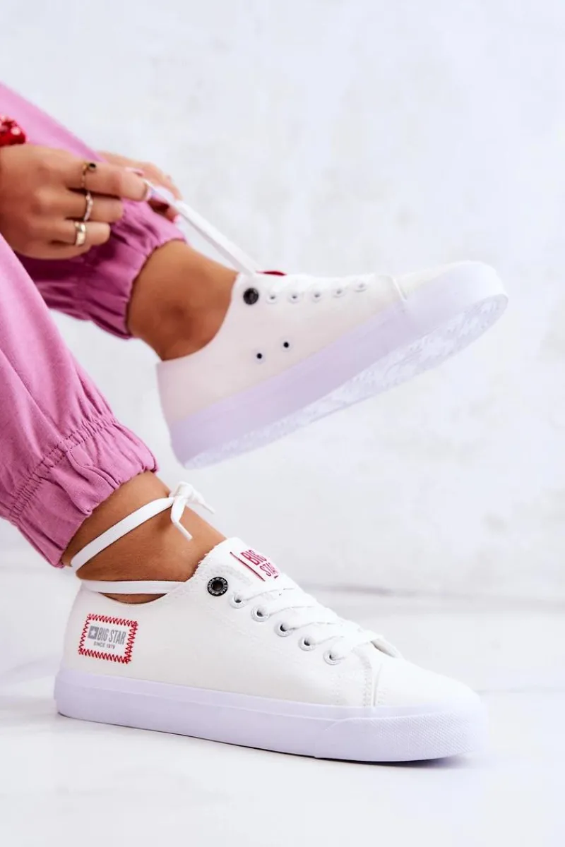 Trampki Damskie Big Star|Trampki Damskie Niskie>Big Star Shoes Damskie Trampki BIG STAR HH274131 Białe