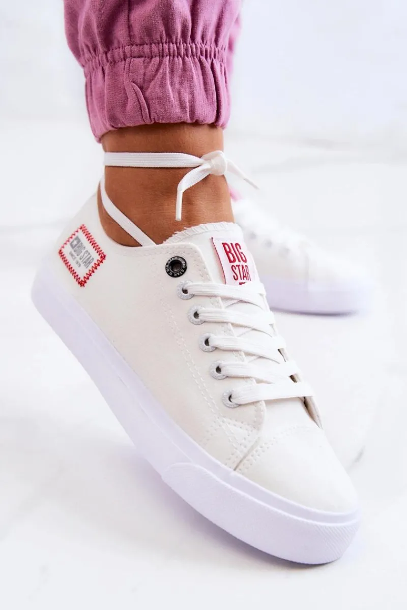Trampki Damskie Big Star|Trampki Damskie Niskie>Big Star Shoes Damskie Trampki BIG STAR HH274131 Białe
