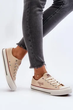 Clearance Damskie Trampki Big Star NN274236 Beżowe Damskie Trampki Damskie Big Star|Trampki Damskie Niskie