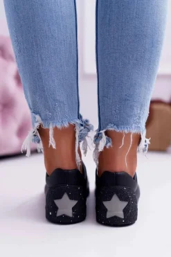 Discount Damskie Trampki Big Star Szara Gwiazda Czarne AA274A008 Damskie Trampki Damskie Big Star|Trampki Damskie Niskie