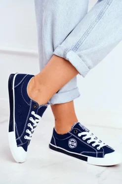 Online Damskie Trampki Big Star Granatowe FF274229 Damskie Trampki Damskie Big Star|Trampki Damskie Niskie