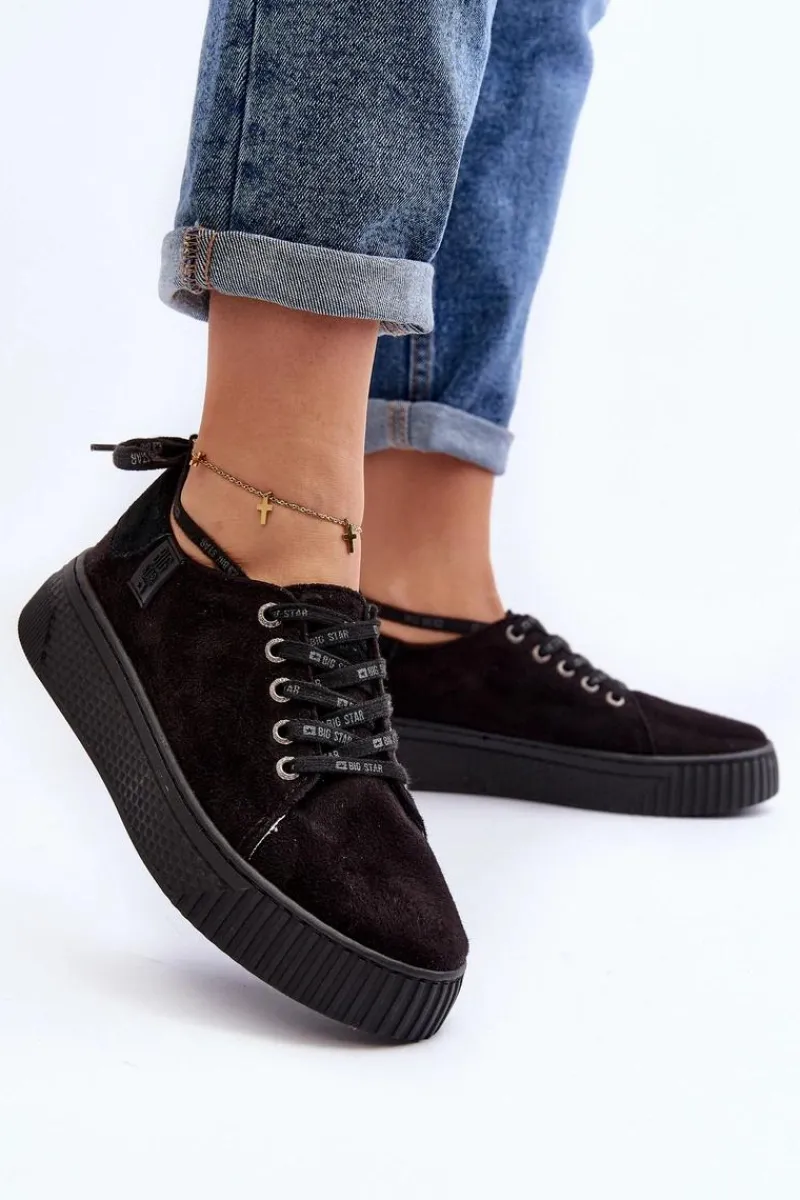 Trampki Damskie Big Star|Trampki Damskie Niskie>Big Star Shoes Damskie Trampki Big Star NN276005 Memory Foam System Czarne