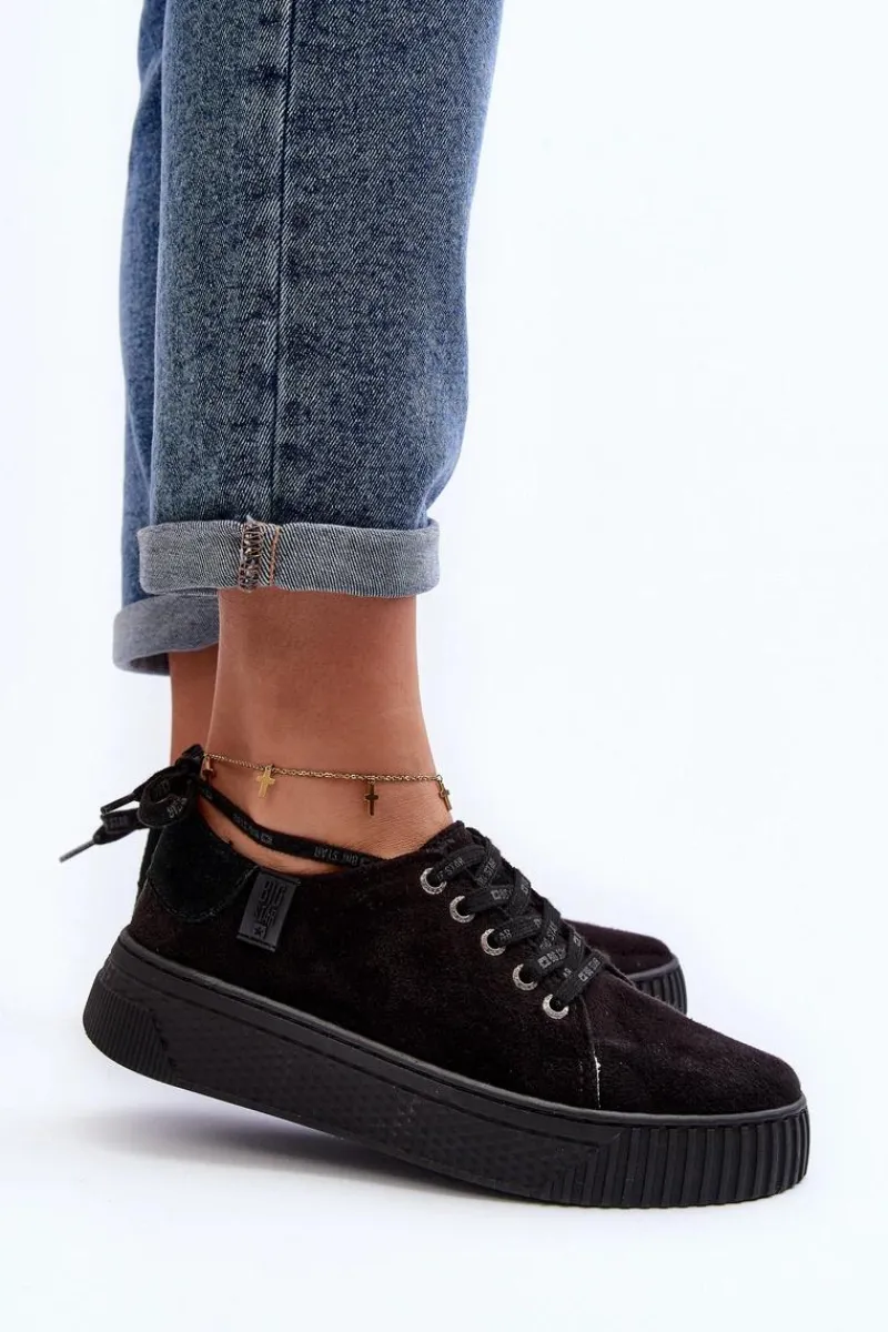 Trampki Damskie Big Star|Trampki Damskie Niskie>Big Star Shoes Damskie Trampki Big Star NN276005 Memory Foam System Czarne