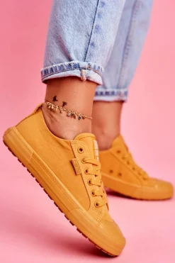 Hot Damskie Trampki Big Star Żółte FF274A086 Damskie Trampki Damskie Big Star|Trampki Damskie Niskie