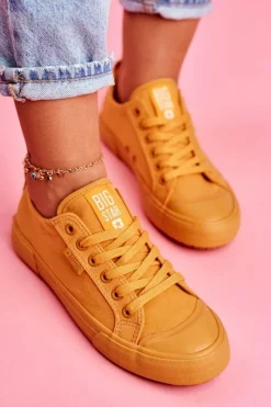 Hot Damskie Trampki Big Star Żółte FF274A086 Damskie Trampki Damskie Big Star|Trampki Damskie Niskie