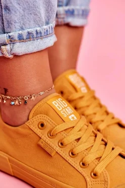 Hot Damskie Trampki Big Star Żółte FF274A086 Damskie Trampki Damskie Big Star|Trampki Damskie Niskie