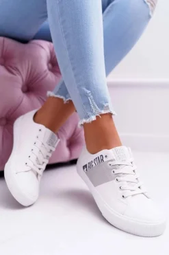 Clearance Big Star Shoes Damskie Trampki Big Star Białe EE274091