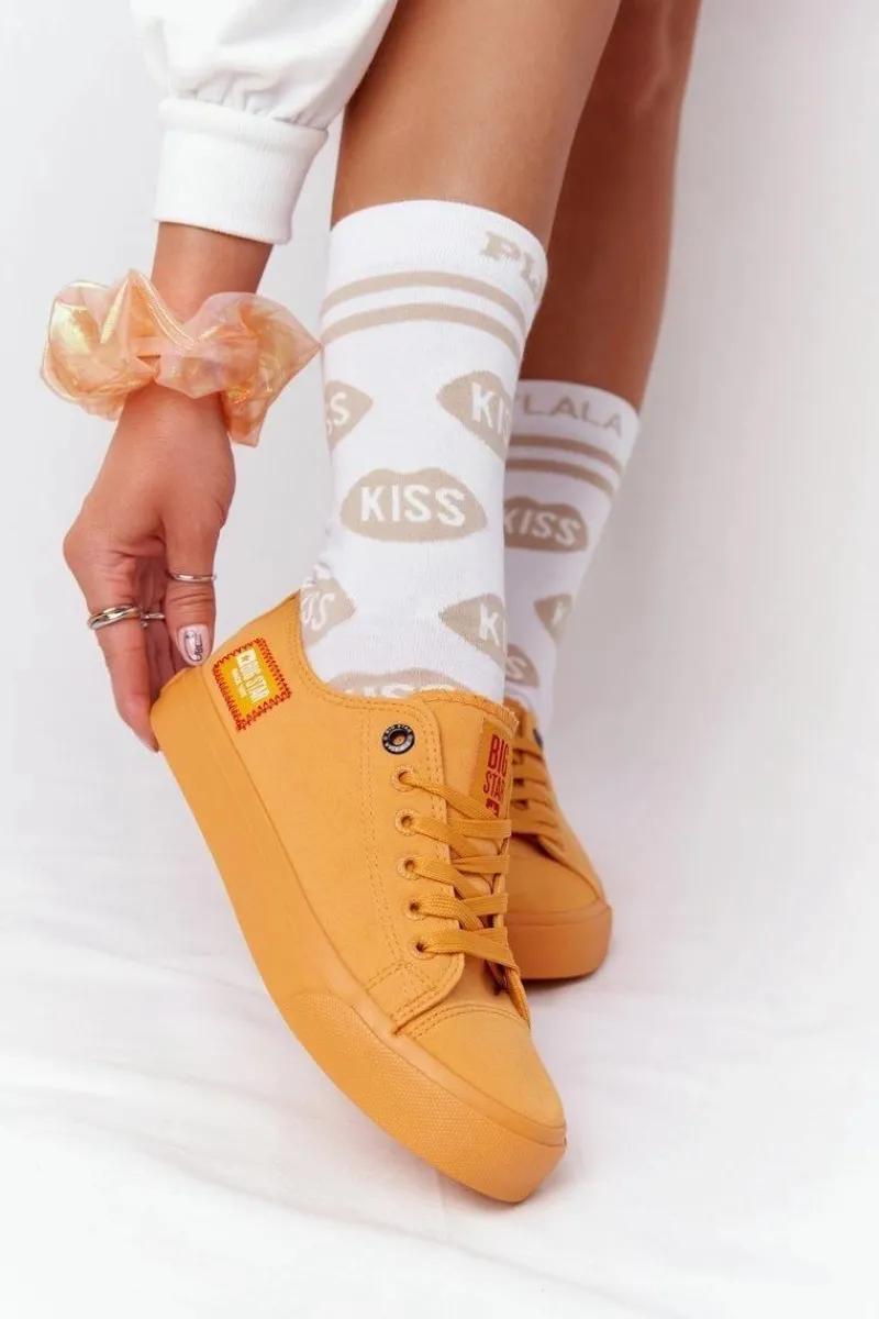 Clearance Damskie Trampki BIG STAR HH274134 Żółte Damskie Trampki Damskie Big Star|Trampki Damskie Niskie