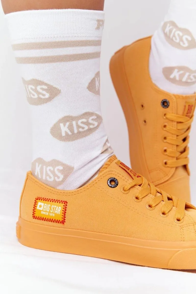 Clearance Damskie Trampki BIG STAR HH274134 Żółte Damskie Trampki Damskie Big Star|Trampki Damskie Niskie