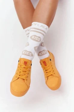 Clearance Damskie Trampki BIG STAR HH274134 Żółte Damskie Trampki Damskie Big Star|Trampki Damskie Niskie