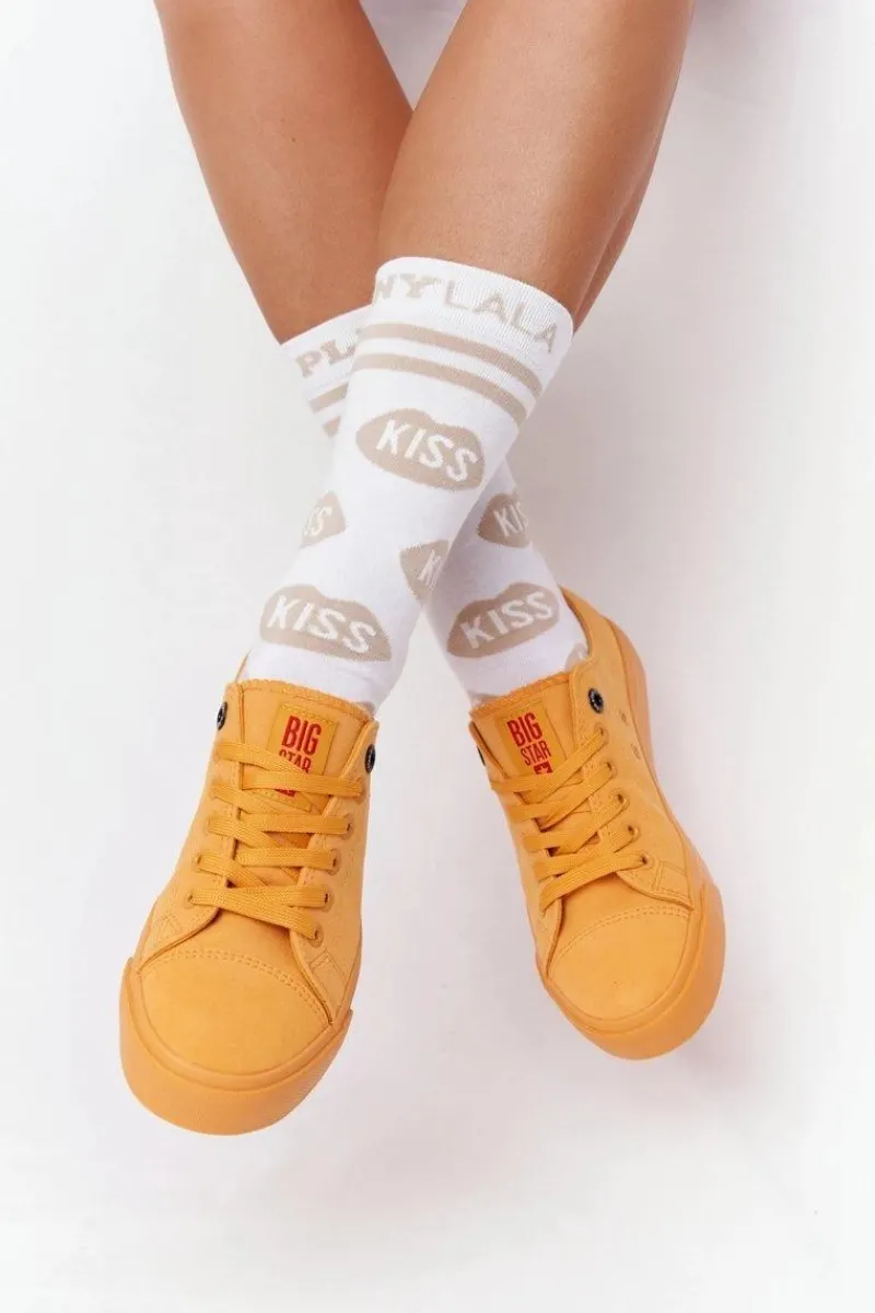 Clearance Damskie Trampki BIG STAR HH274134 Żółte Damskie Trampki Damskie Big Star|Trampki Damskie Niskie