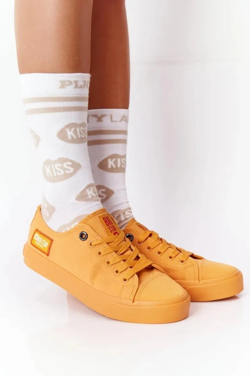 Clearance Damskie Trampki BIG STAR HH274134 Żółte Damskie Trampki Damskie Big Star|Trampki Damskie Niskie